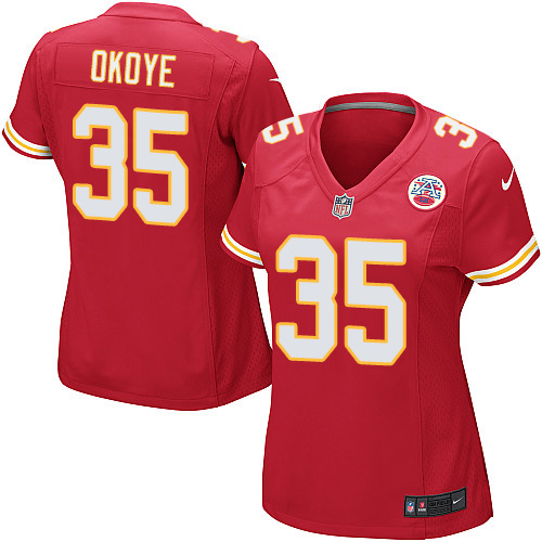 Women's Game Christian Okoye Nike Jersey Red Home - #35 NFL Kansas City Chiefs